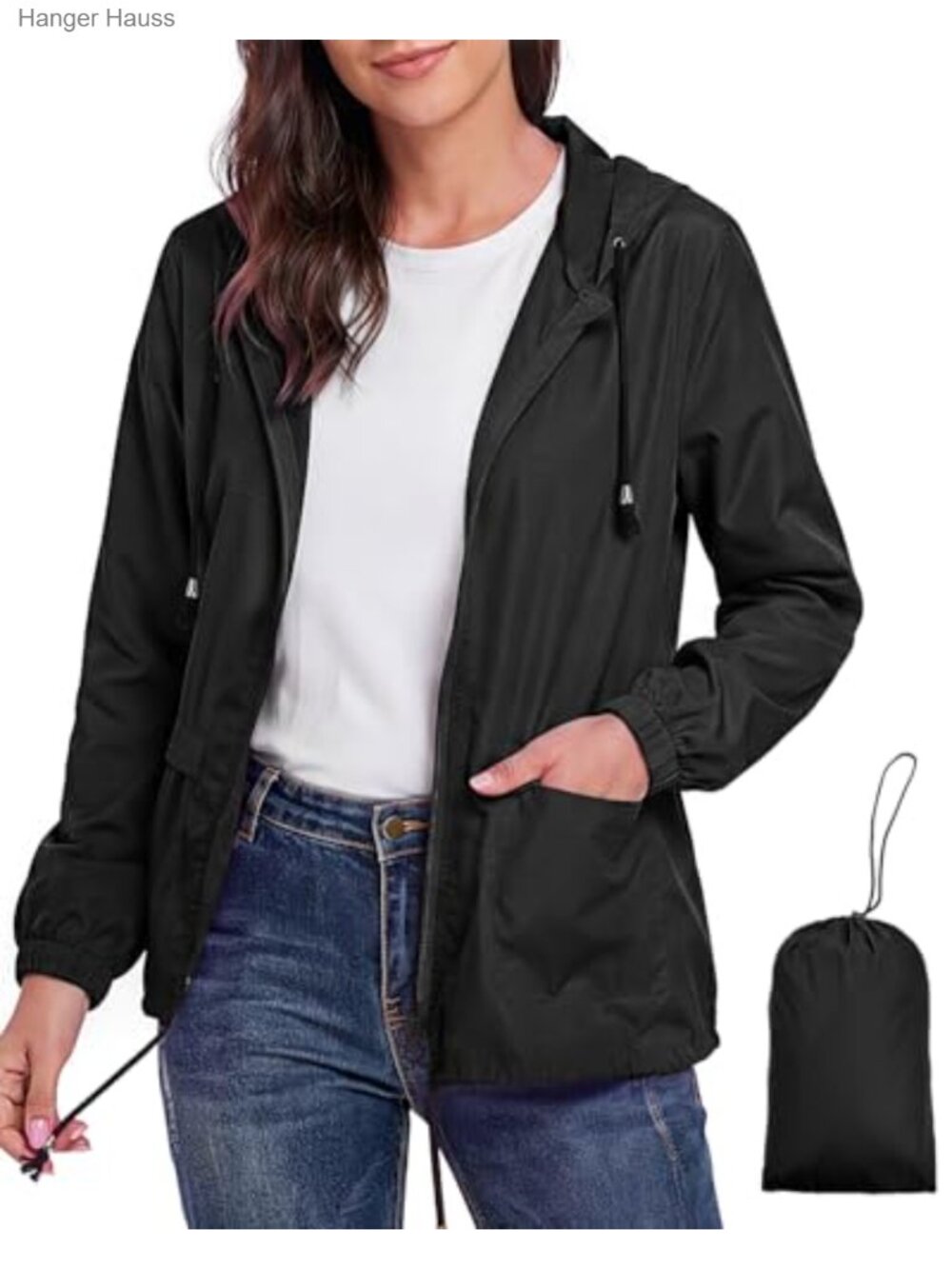 Waterproof Rain Jacket for Women | Lightweight Packable Windbreaker with Hood |